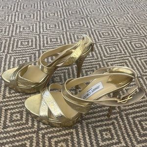 Jimmy Choo Vamp Light Gold size 39.5 platform Heel